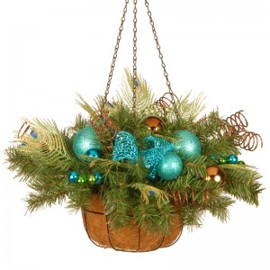 National Tree Co. Decorative Peacock Hanging Basket NTC2763
